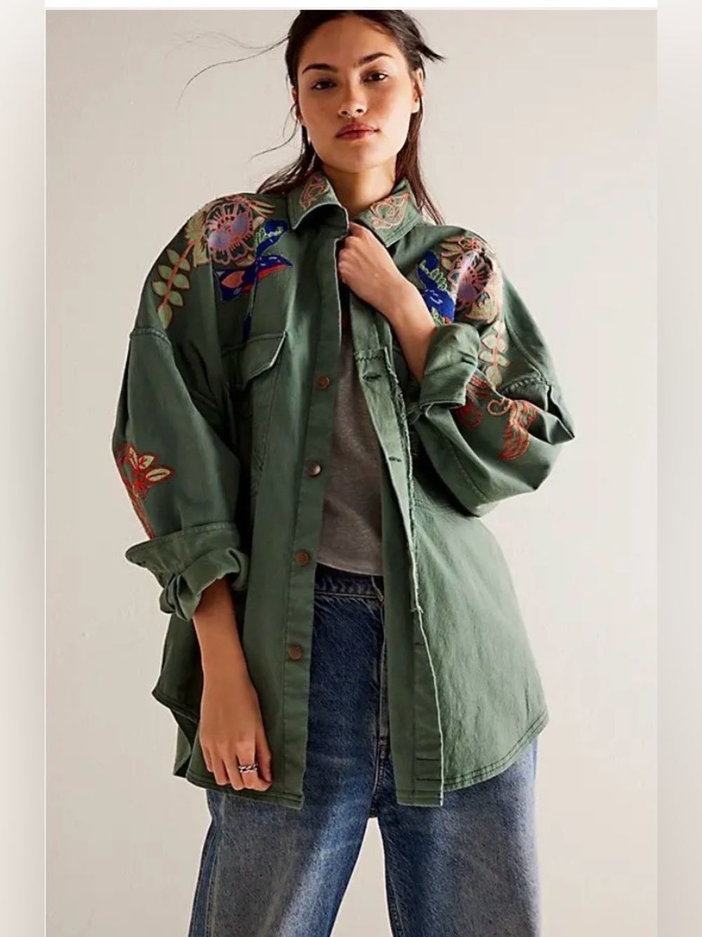 Free People We The Free Take Flight Embroidered Shirt - Picture 2 of 13